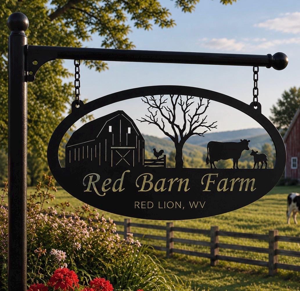 Cow calf barn sign metal , Personalized Metal Sign Cow Calf barn sign - Image 2