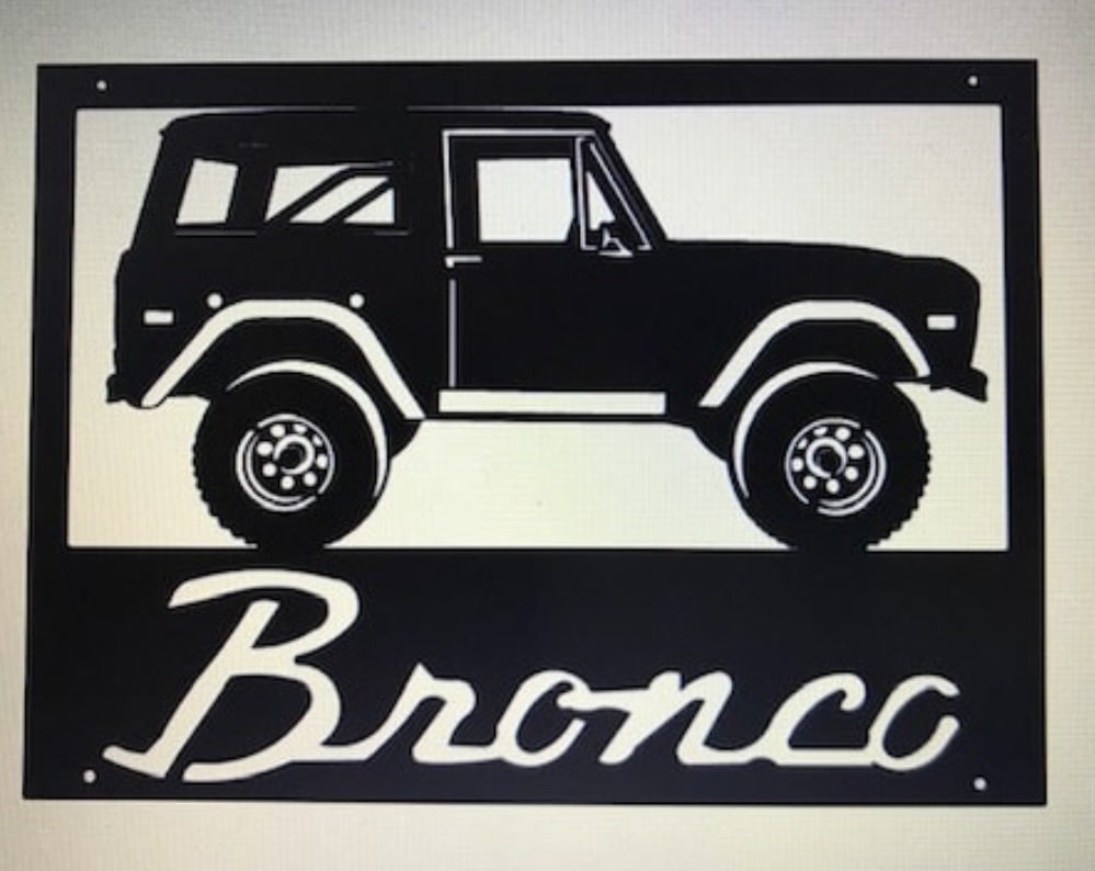 Ford Bronco sign, metal Bronco sign