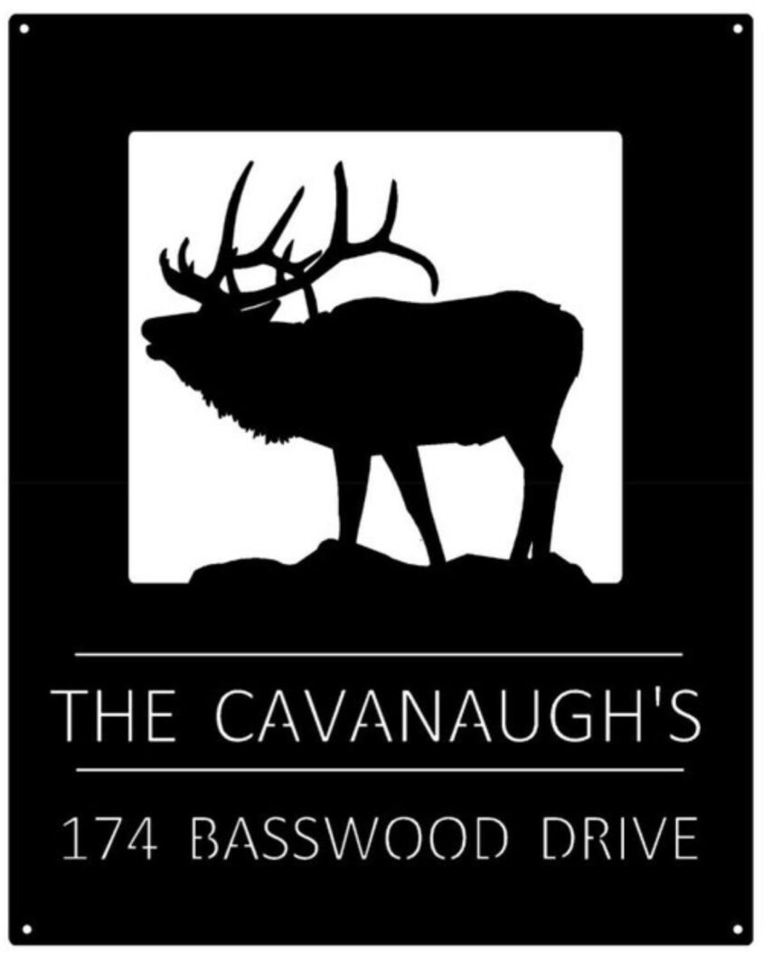 Metal address sign with elk, elk address sign personalized - Image 3
