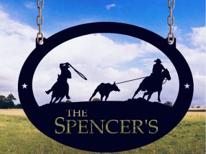 Rodeo team roping sign,Personalized Metal RODEO TEAM ROPING sign