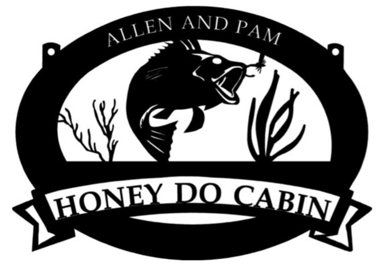 Personalized Metal Trout fish or Catfish or Bass fish with lure sign,GONE FISHIN sign,fisherman address sign, laser cut fisherman sign - Image 5