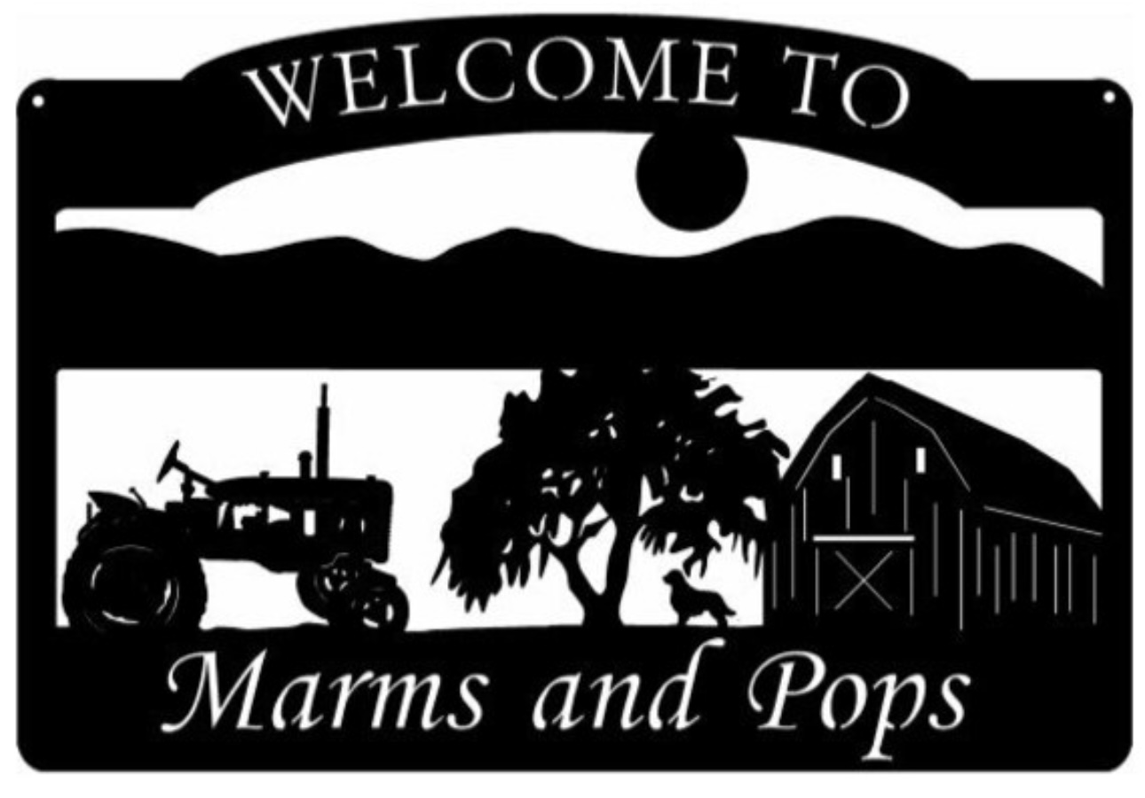 Metal mountain Farm sign, barn tractor laser cut sign, personalized metal farm sign - Image 3