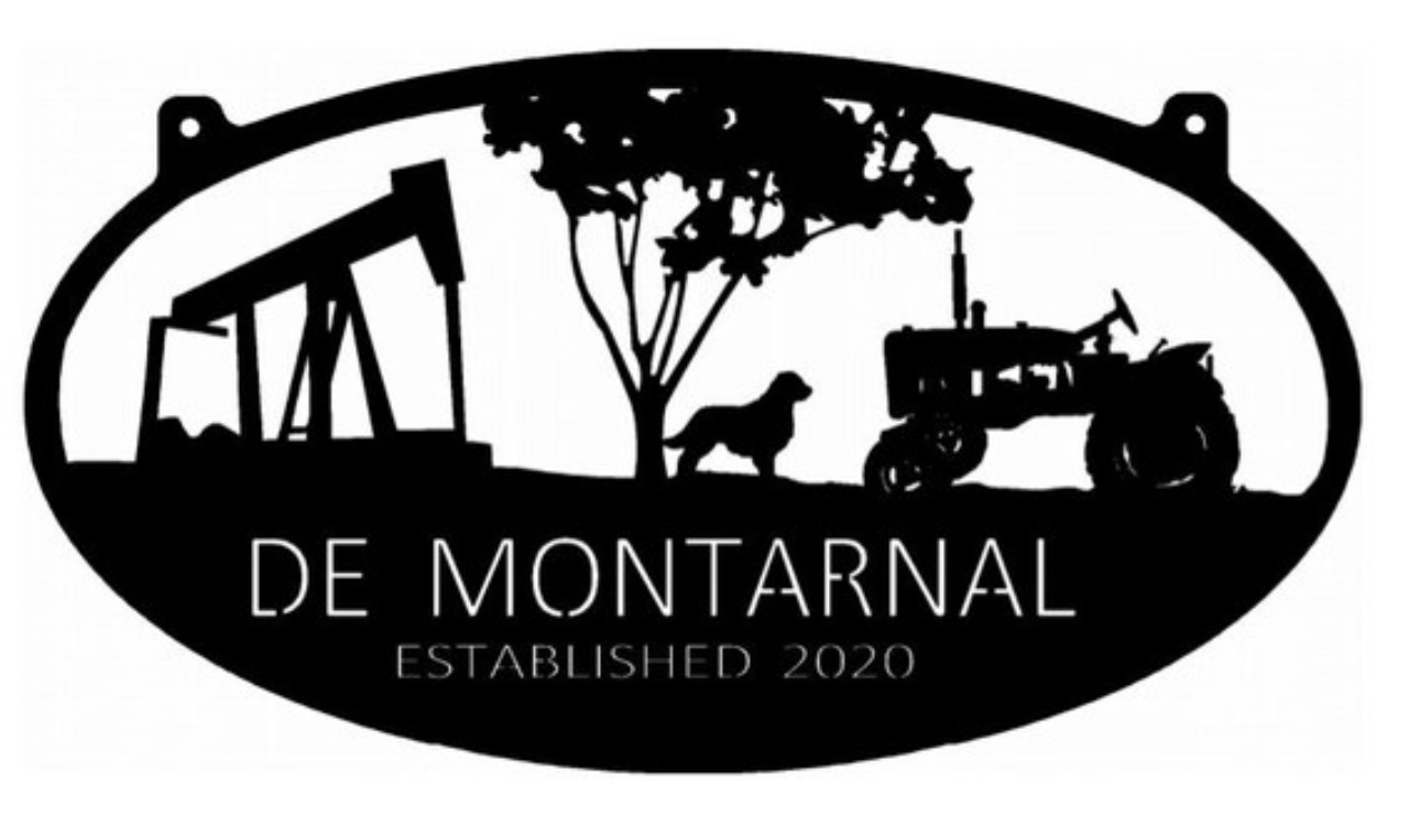 Metal Oil Derek sign, oilfield sign with tractor dog personalized