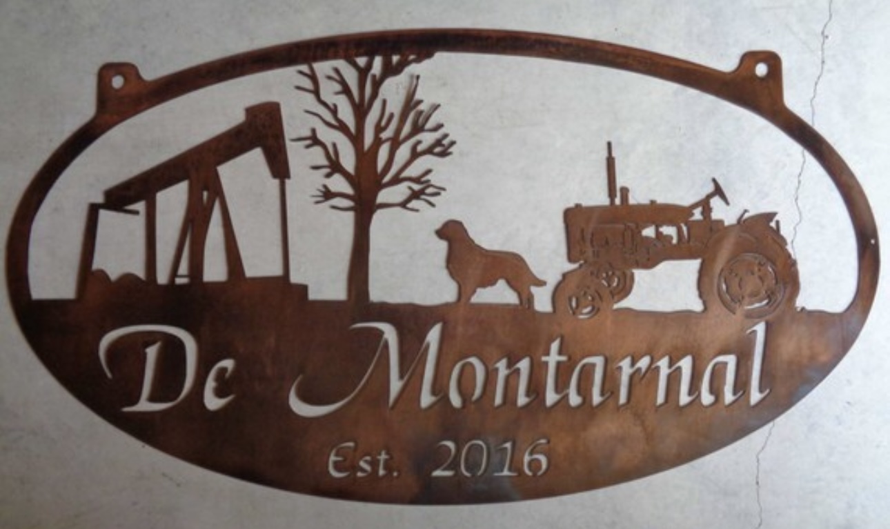 Metal Oil Derek sign, oilfield sign with tractor dog personalized - Image 3