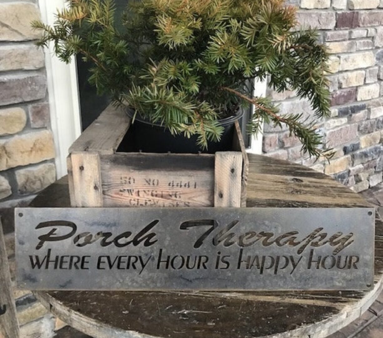 Metal Porch sign Porch Therapy Plaque Porch Decor Where Every Hour is Happy Hour - Image 5