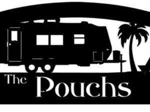 Palm tree camper sign, metal camper sign personalized , campground palm tree sign