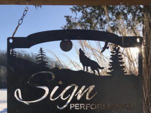 Metal Wolf sign, metal coyote personal sign, coyote custom metal sign