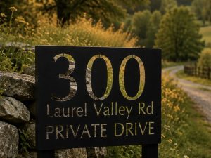 Metal address sign, private drive address sign, with powder coat finish
