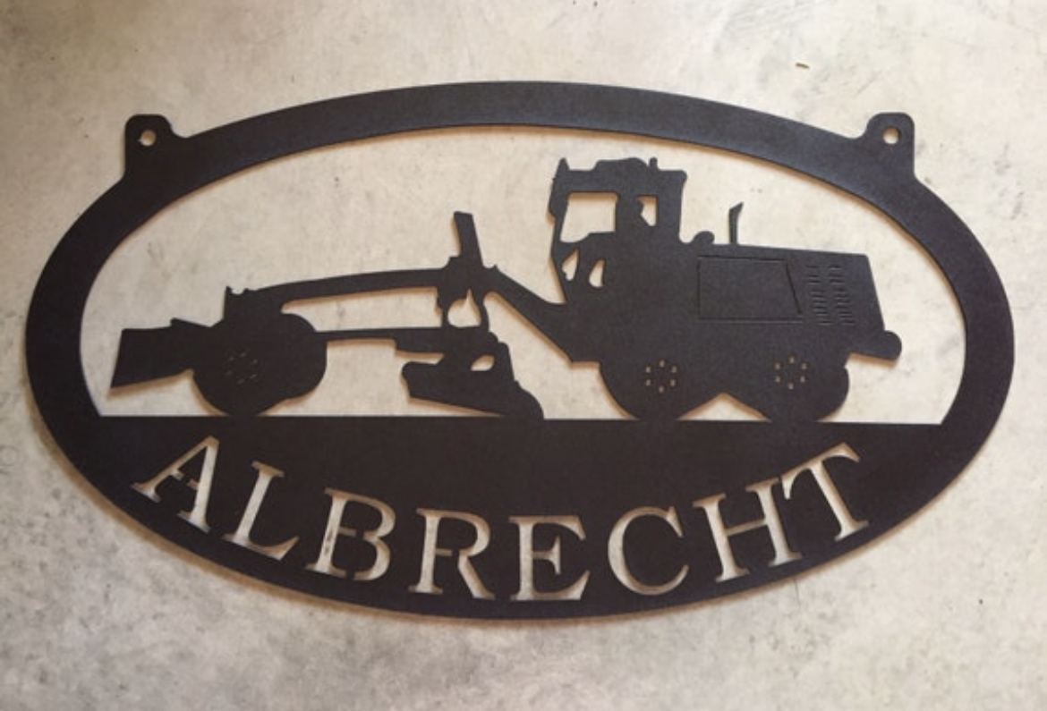 Metal Road grader sign - Image 2