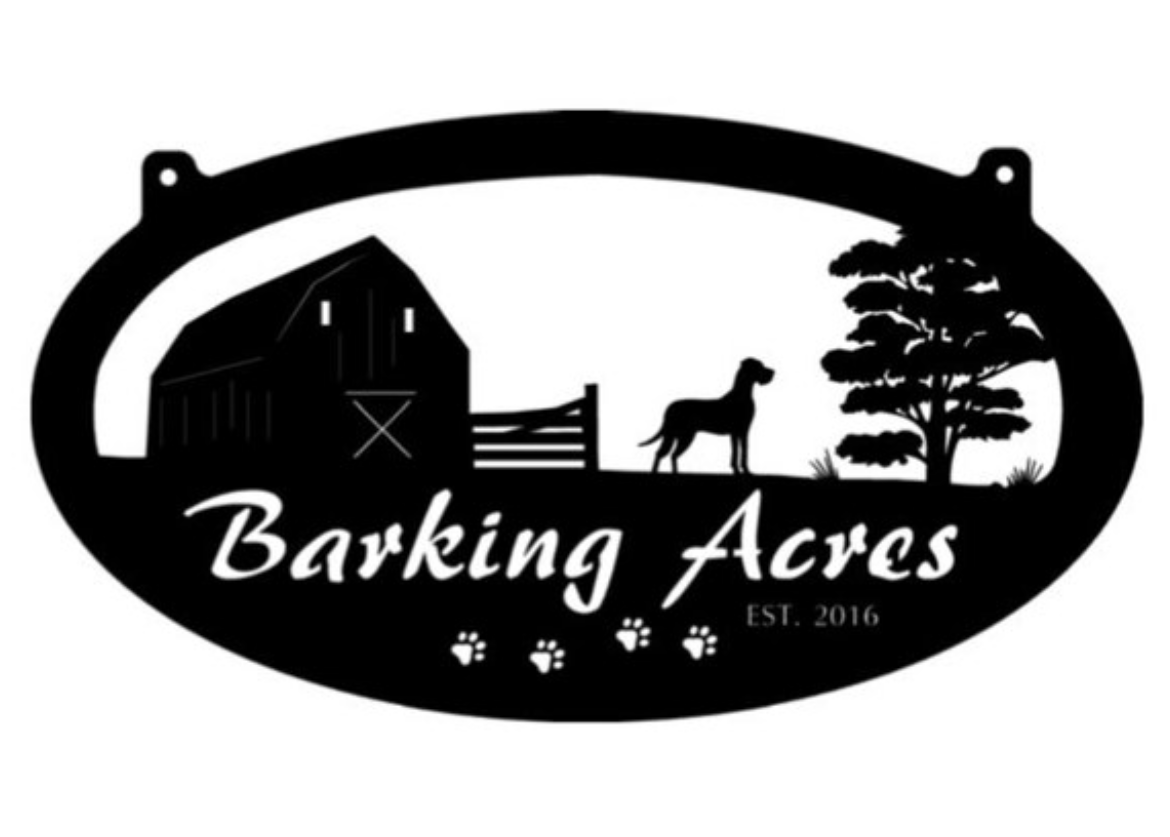 Metal FARM Sign with Barn and Dogs