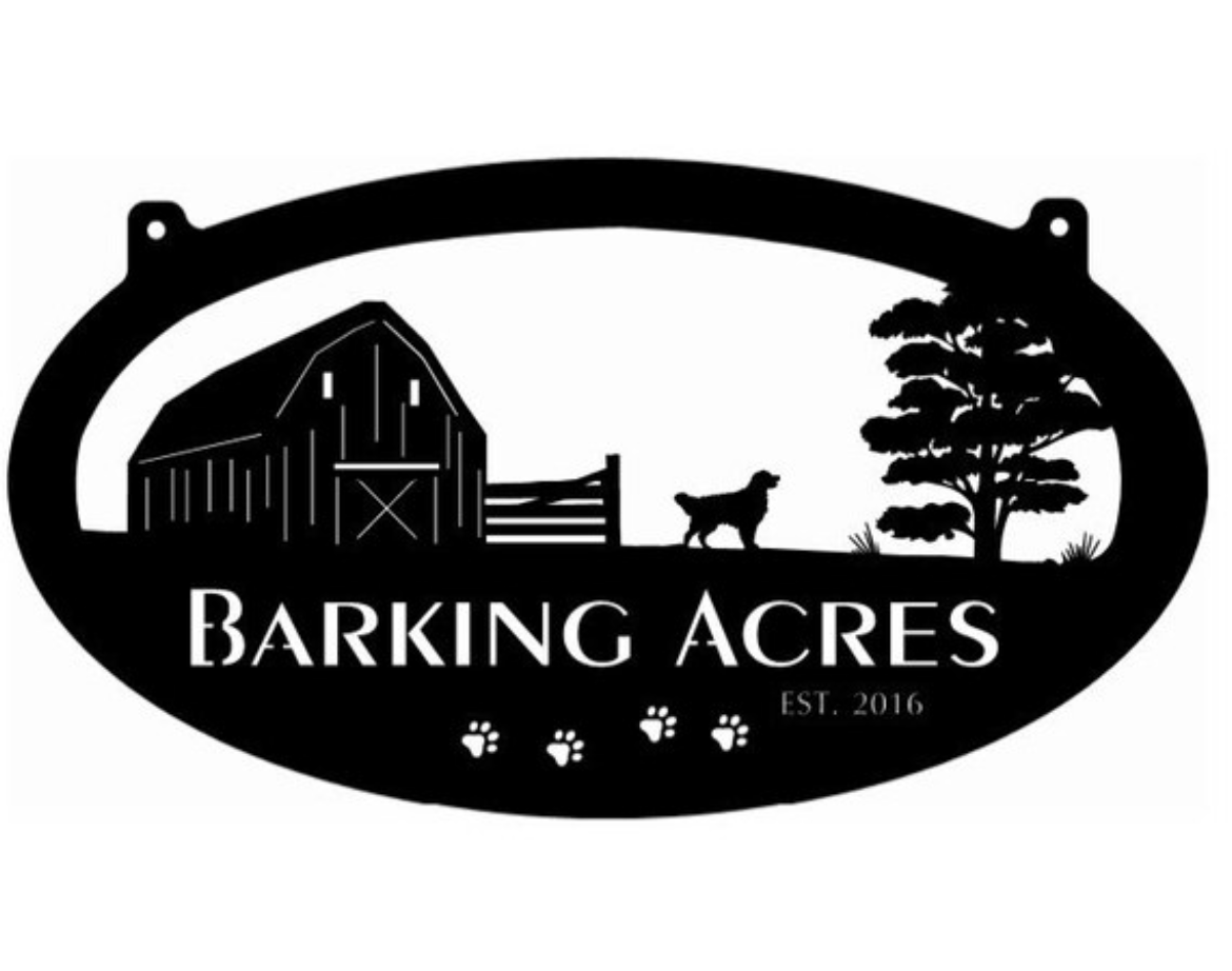 Metal FARM Sign with Barn and Dogs - Image 2