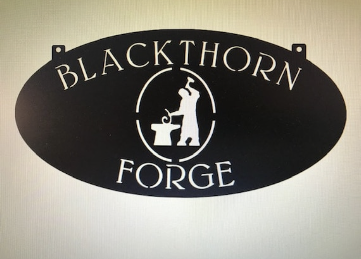 Metal BLACKSMITH sign with BLACKSMITH and HAMMER