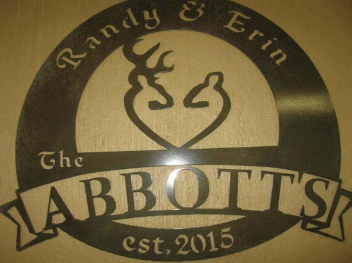 Metal sign with buck doe symbol - Image 2