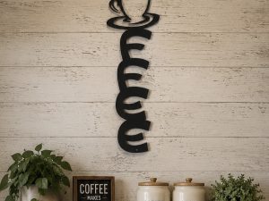 Metal COFFEE DECOR, rustic coffee wall art, coffee sign