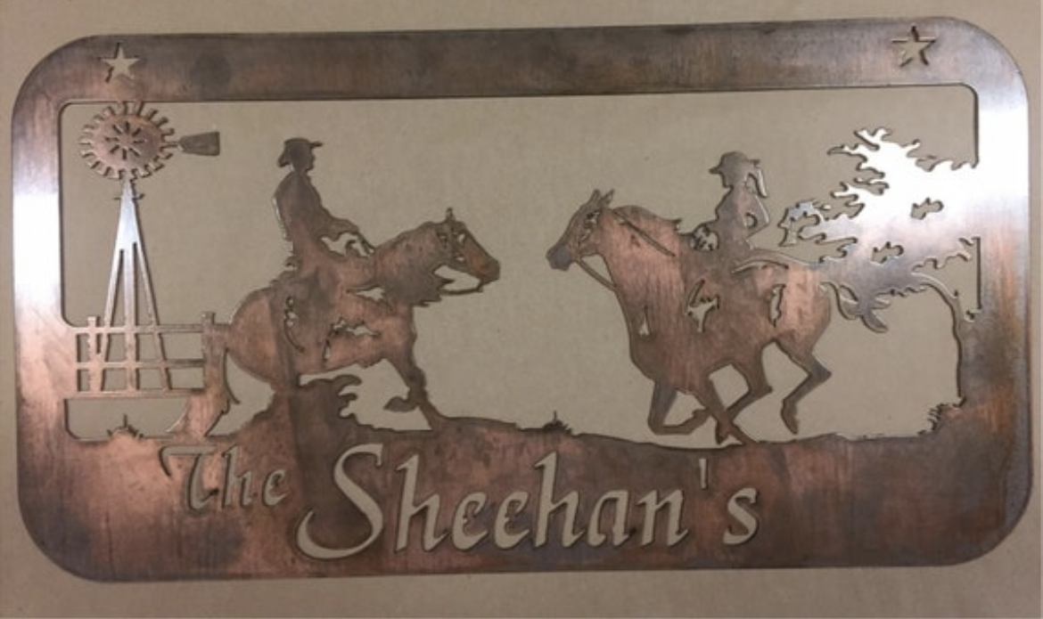 Metal cowgirl/boy sign personalized - Image 2