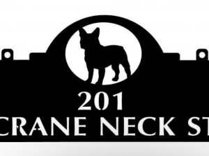 Custom ADDRESS SIGN with Bulldog in black powder coat finish