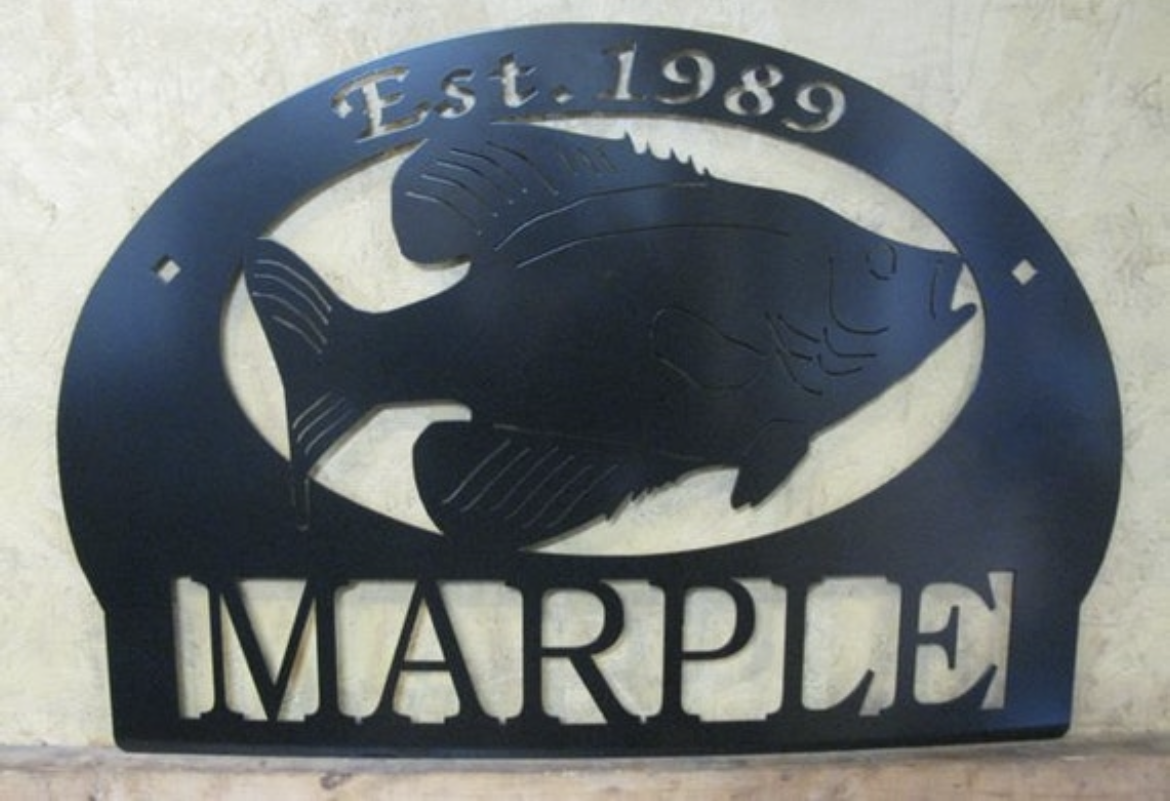 Metal FISH sign with Crappie fish - Image 2