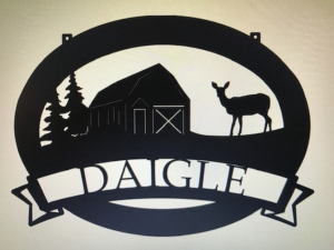 Metal SIGN ,BARN, Deer, Personal Sign