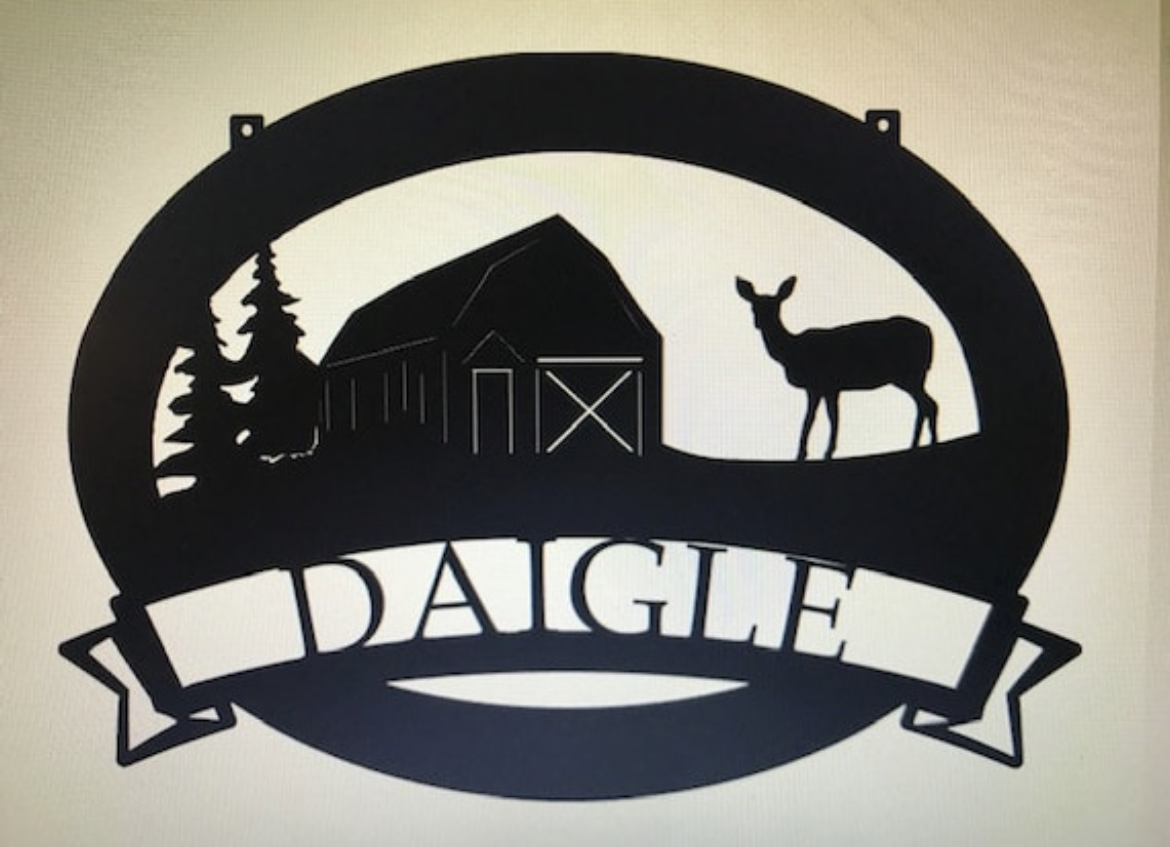 Metal SIGN ,BARN, Deer, Personal Sign