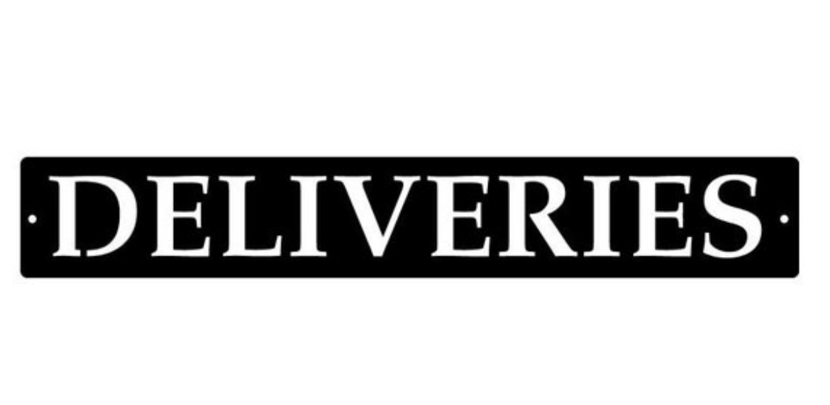 Metal DELIVERIES sign - Image 2