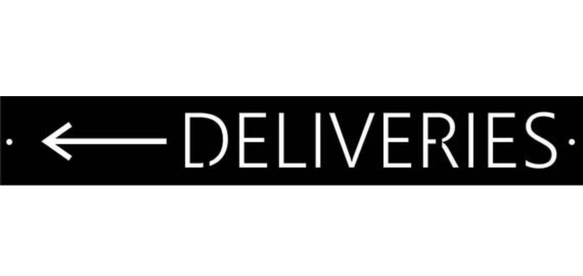 Metal DELIVERIES sign - Image 3