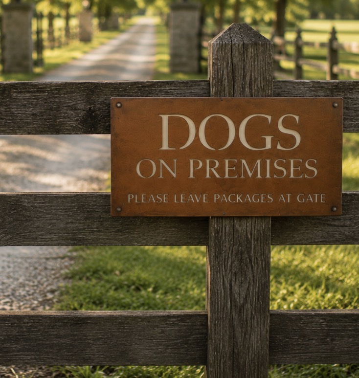 Dogs on Premises Metal Sign, customizable sign - Image 3