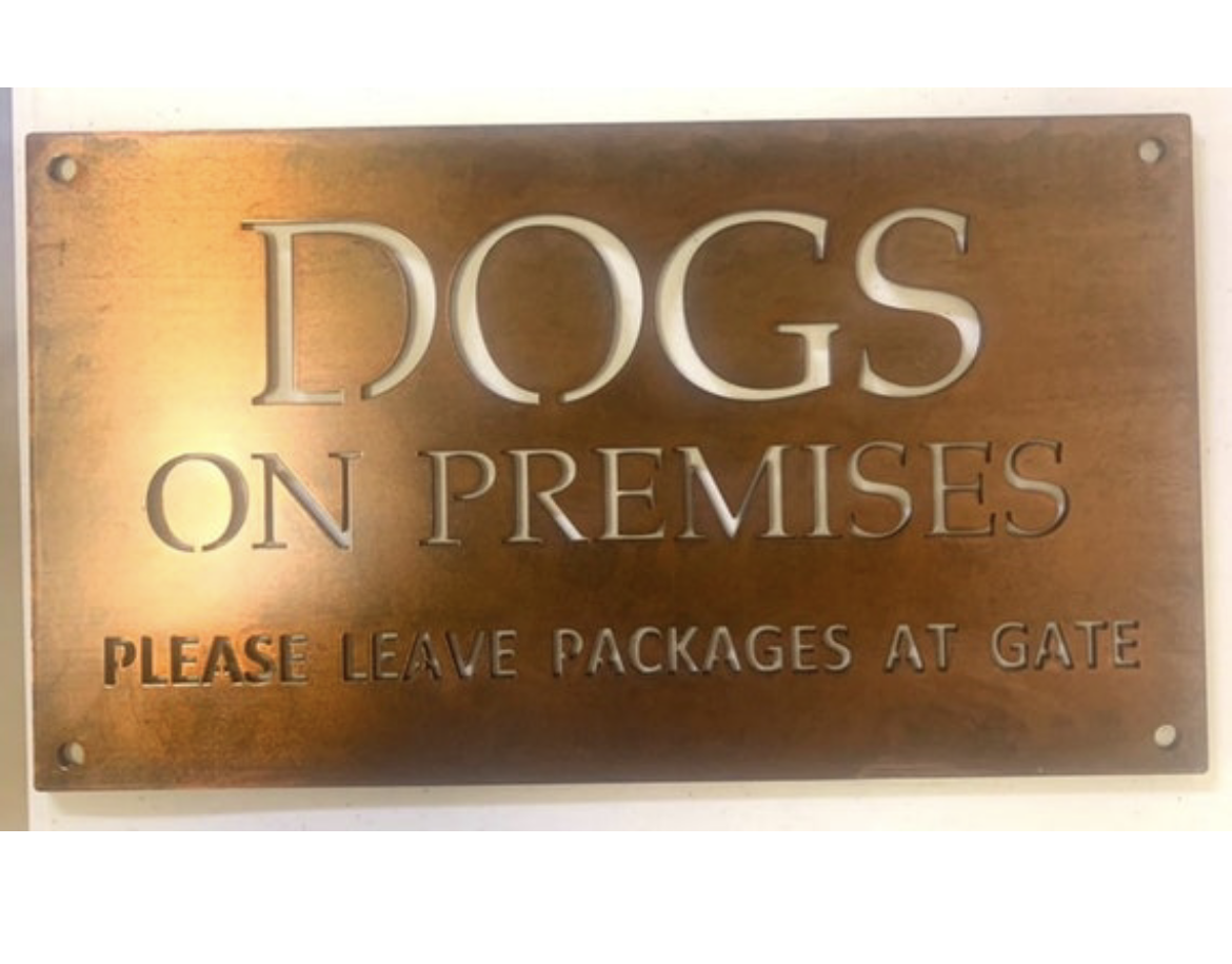 Dogs on Premises Metal Sign, customizable sign - Image 4