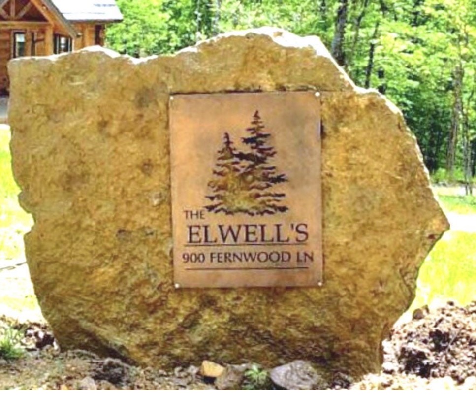 Metal address sign with evergreens, address sign with tree - Image 4