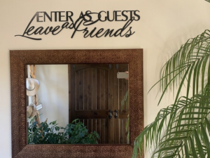 Metal " ENTER As GUESTS Leave As FRIENDS" wall words