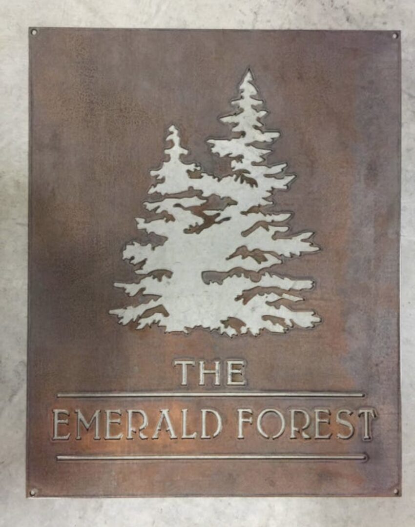 Metal address sign with evergreens, address sign with tree - Image 6