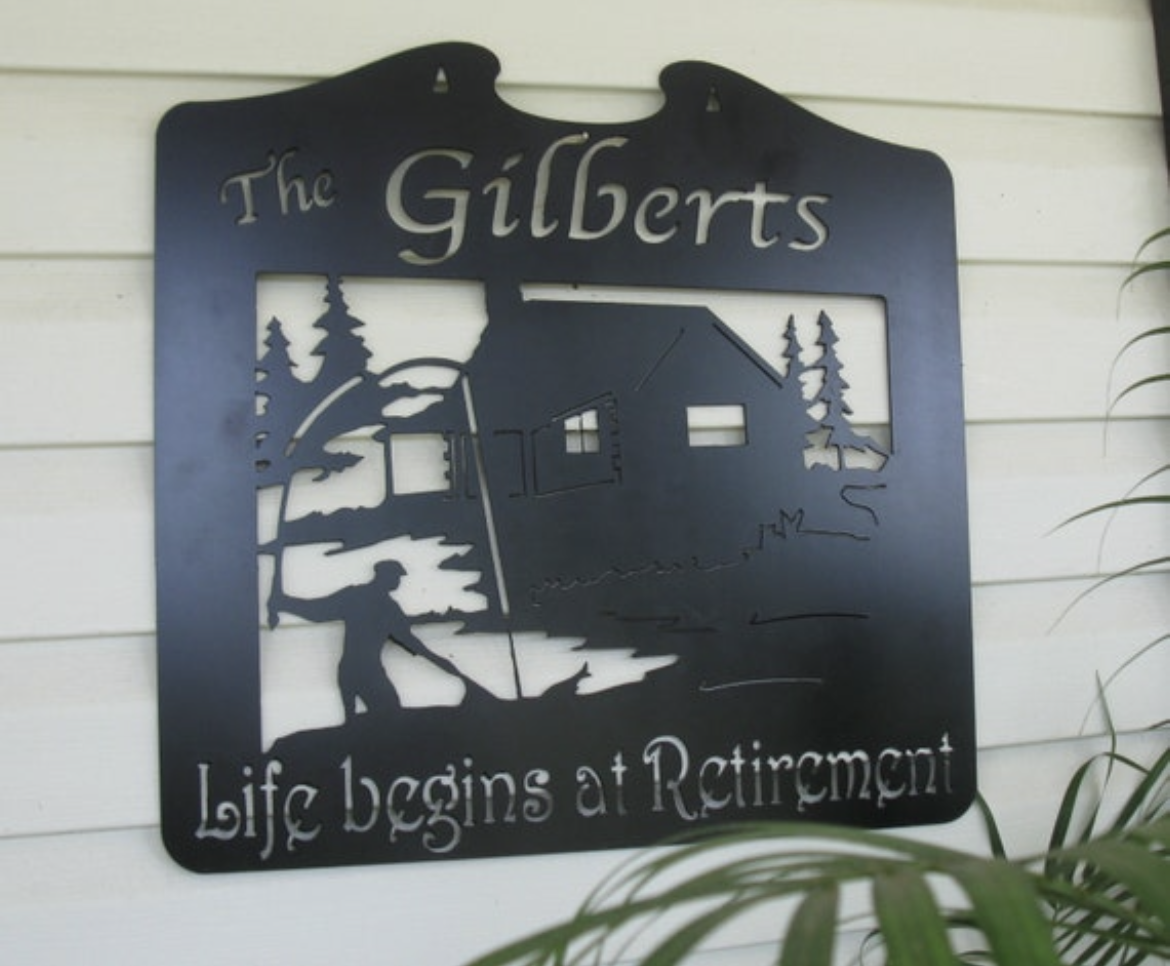 Metal FISHERMAN sign ,fisherman cabin sign, personalized cabin fisherman sign - Image 2