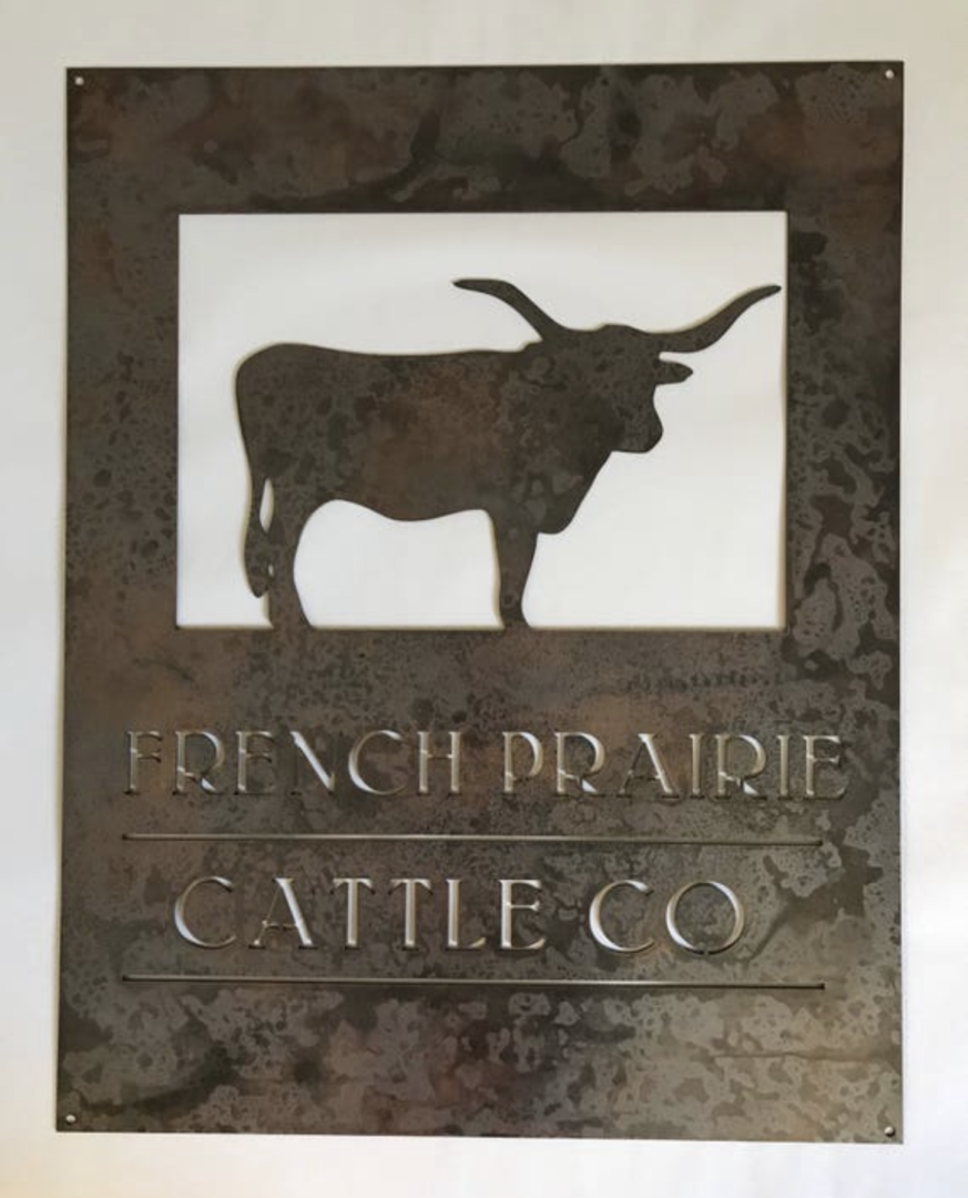 LONGHORN CATTLE metal sign, metal longhorn sign laser cut address sign