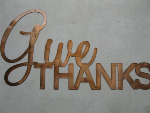 Metal wall words Give Thanks, Fall decor, inspirational wall words