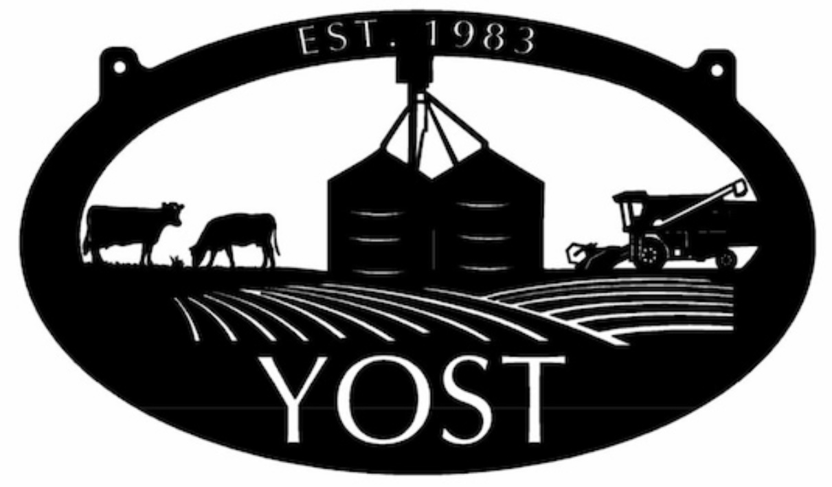GRAIN BIN COMBINE FARM SIGN, grain bin cow sign, farm sign - Image 2