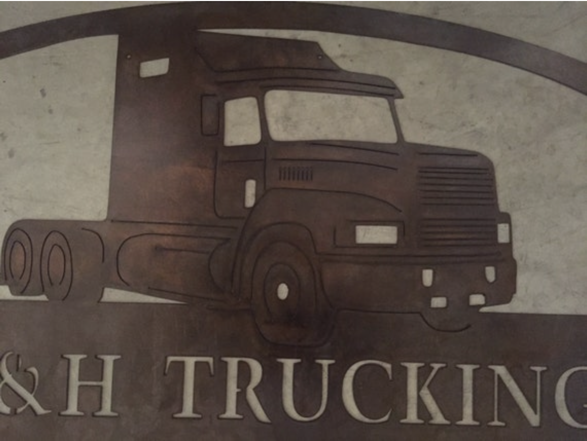 Metal TRUCK sign with SEMI Truck, and your NAME - Image 2