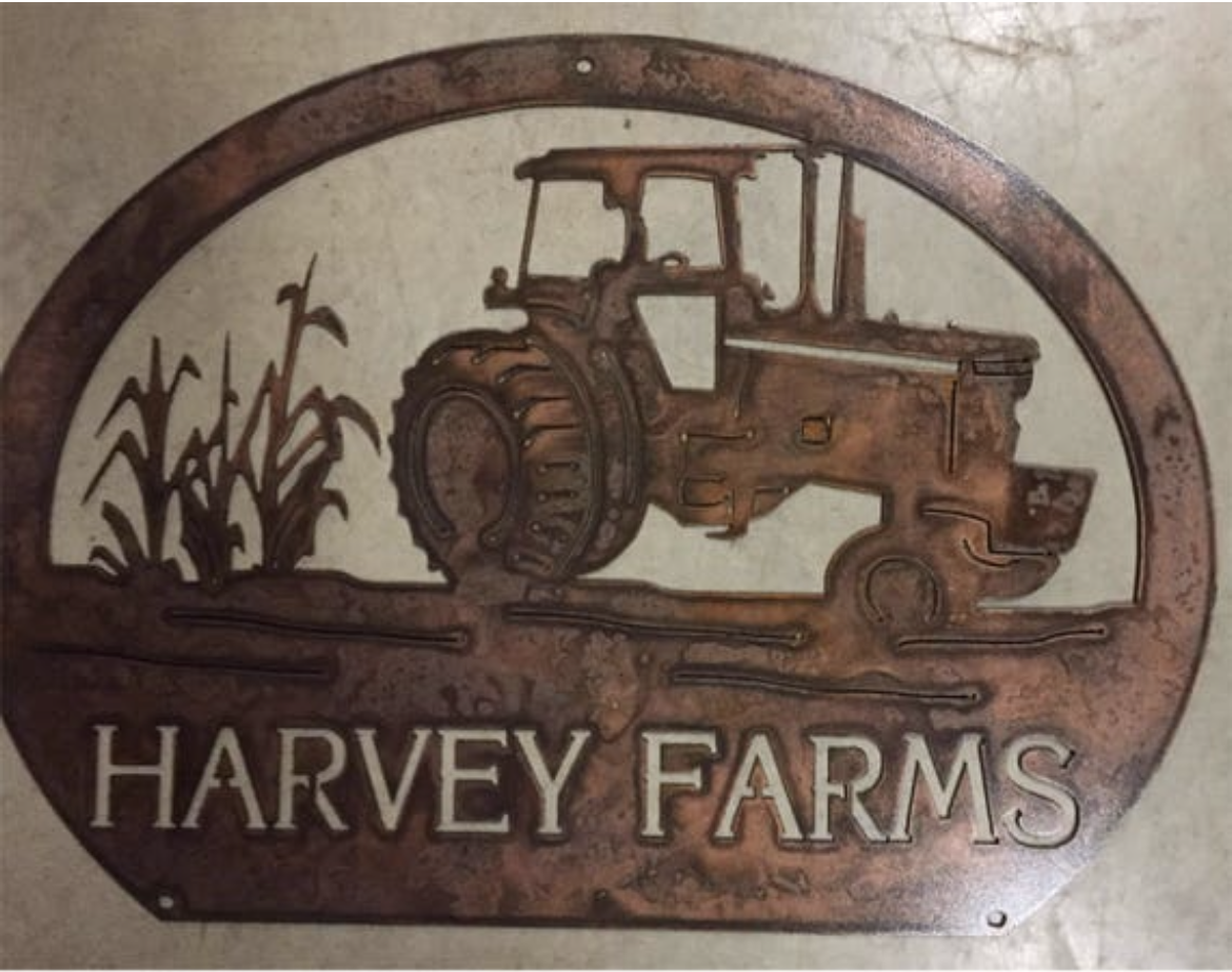 Metal sign, corn stalks, tractor CUSTOMIZED - Image 2