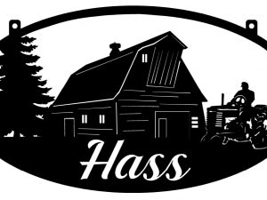 Metal Farm Sign, old barn tractor sign, tractor barn personalized sign