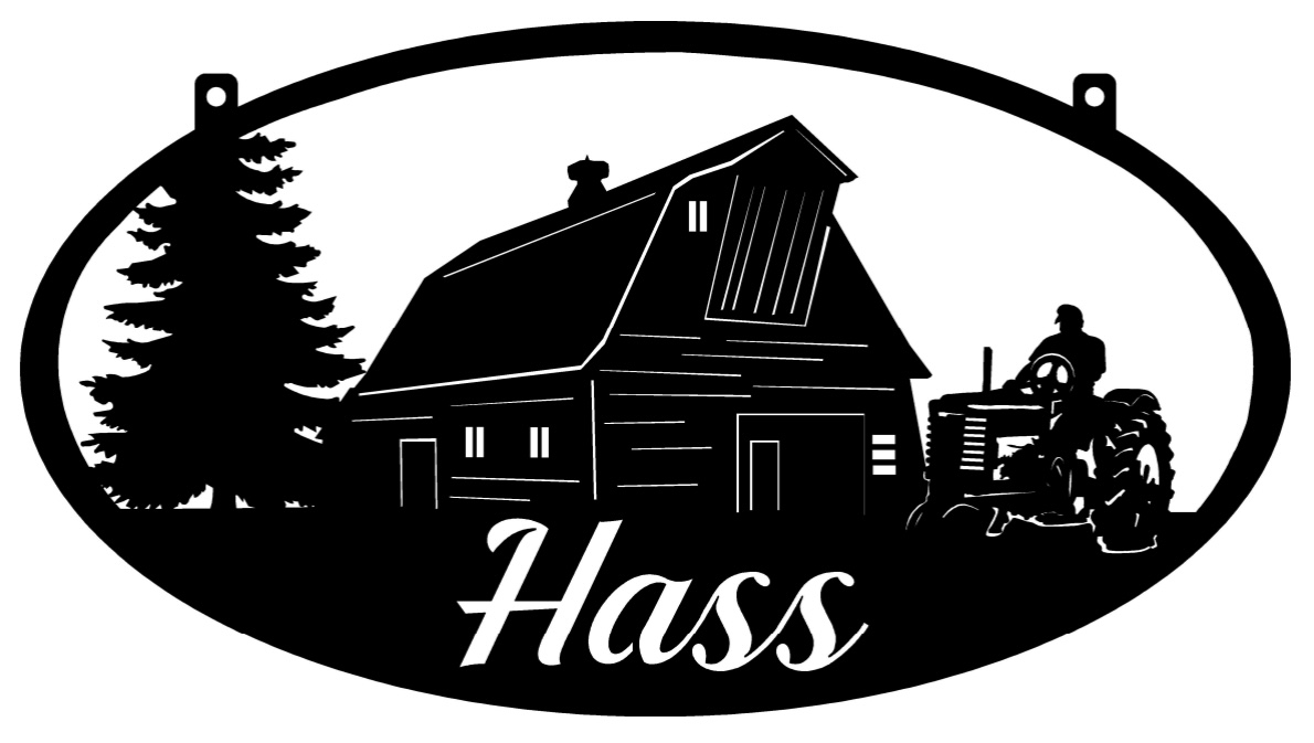 Metal Farm Sign, old barn tractor sign, tractor barn personalized sign