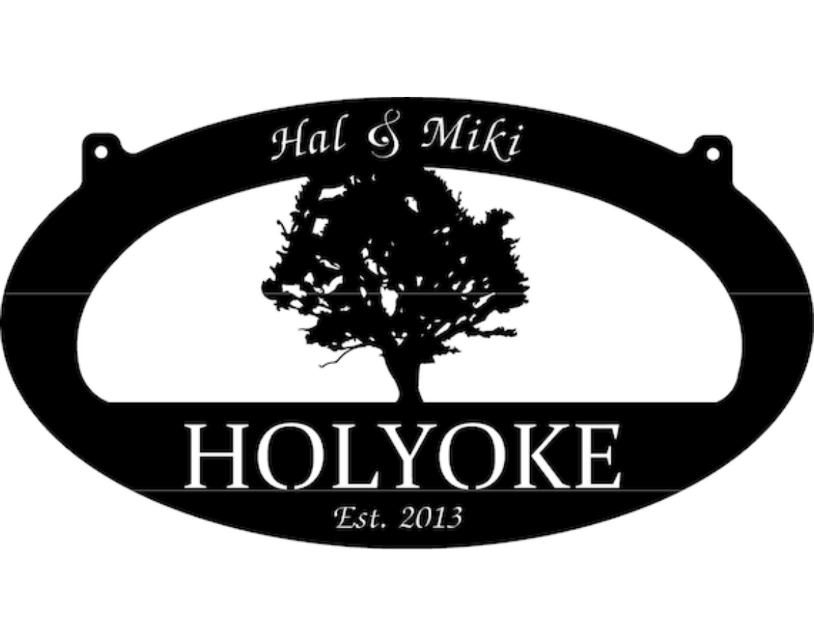Personalized Metal OAK TREE Sign with tree with your name - Image 2