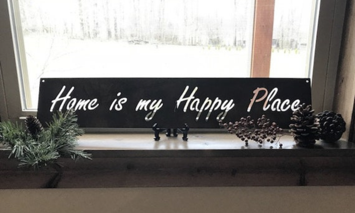 HOME Is My HAPPY PLACE metal plaque - Image 2