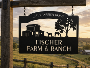 Horse farm sign metal, custom horse barn sign