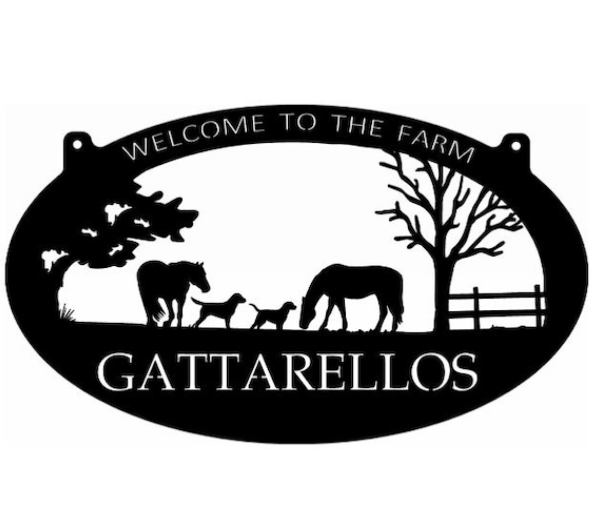 Large Personalized Metal Sign HORSES DOG Fence CAT - Image 4