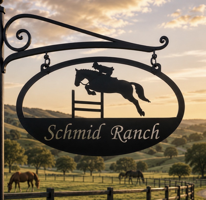 Metal Jumping Horse sign with your name