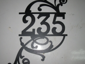 Decorative Metal house number, laser cut house number,