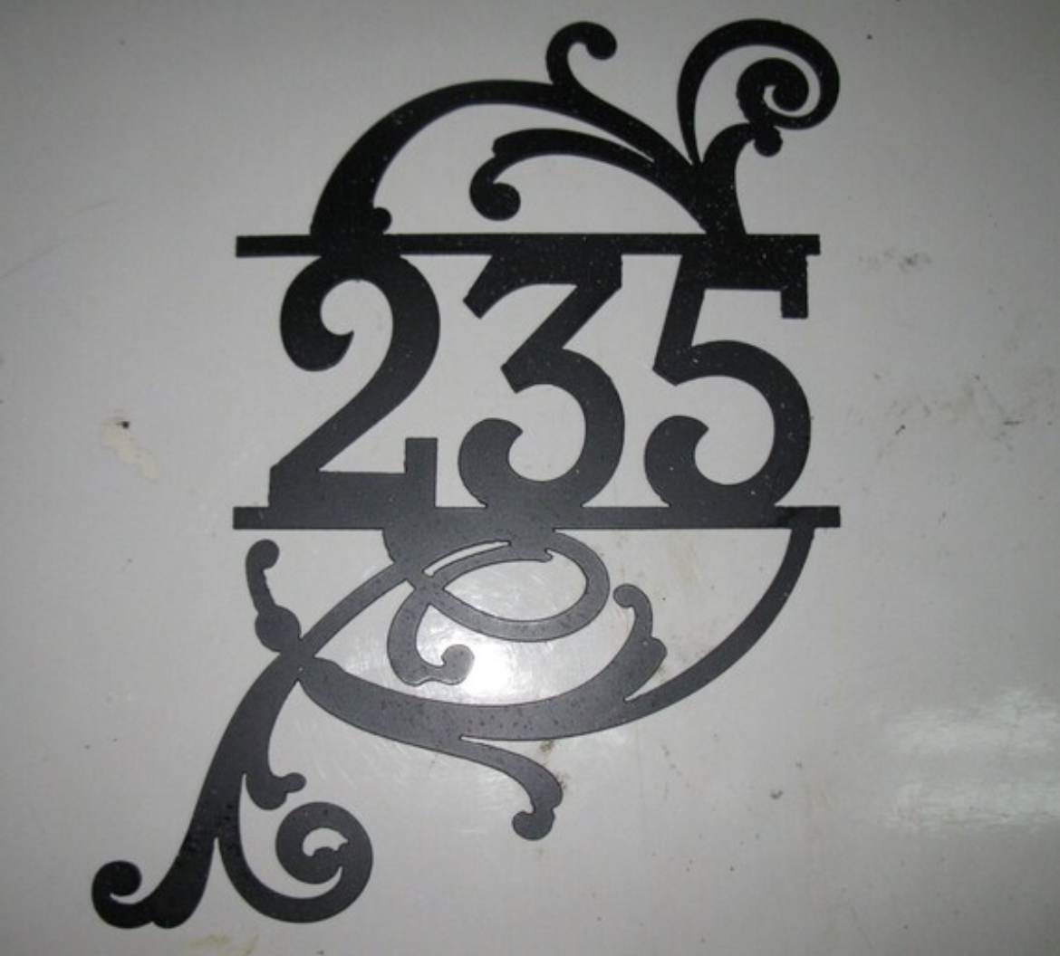Decorative Metal house number, laser cut house number,