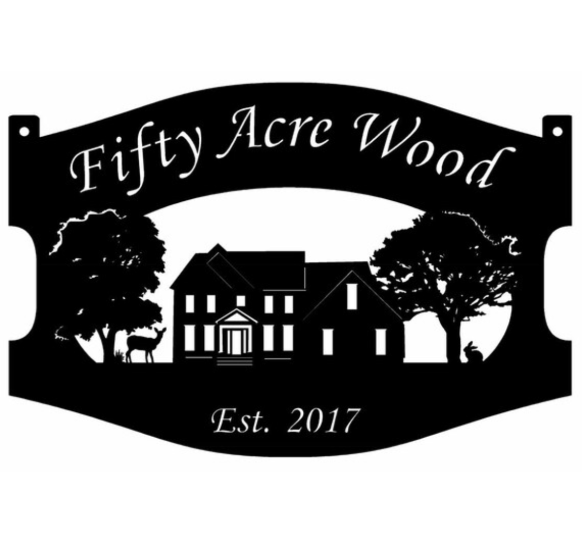 Metal HOUSE Sign with house, front porch horse sign, - Image 2