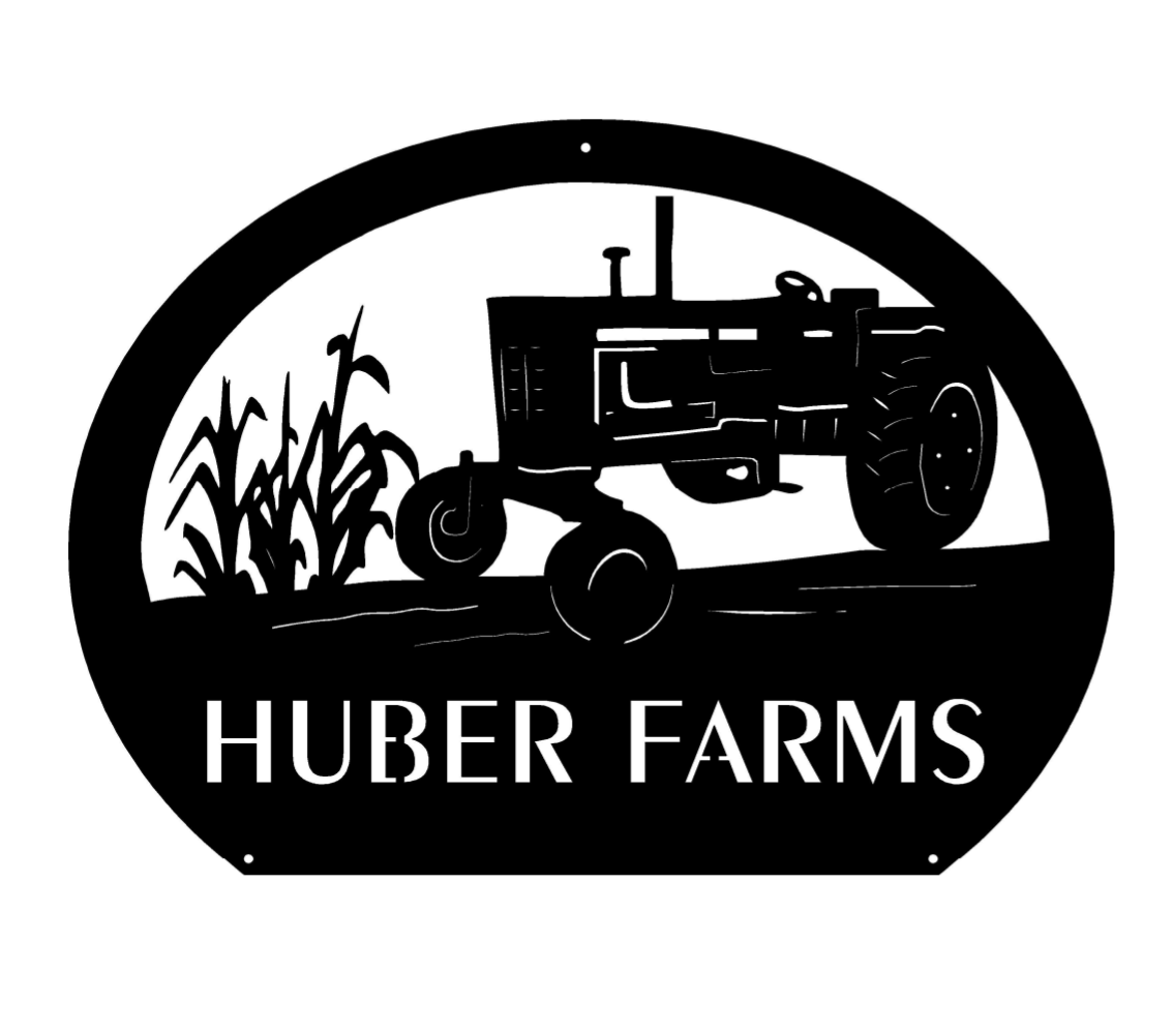 FARM ADDRESS sign, metal corn stalks Oliver tractor sign, - Image 2