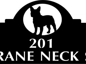 Custom ADDRESS SIGN with Bulldog in black powder coat finish