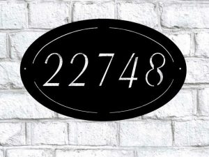 METAL oval ADDRESS SIGN