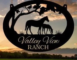 Metal Sign with horses, MARE and FOAL customized with your name
